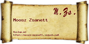 Moosz Zsanett névjegykártya